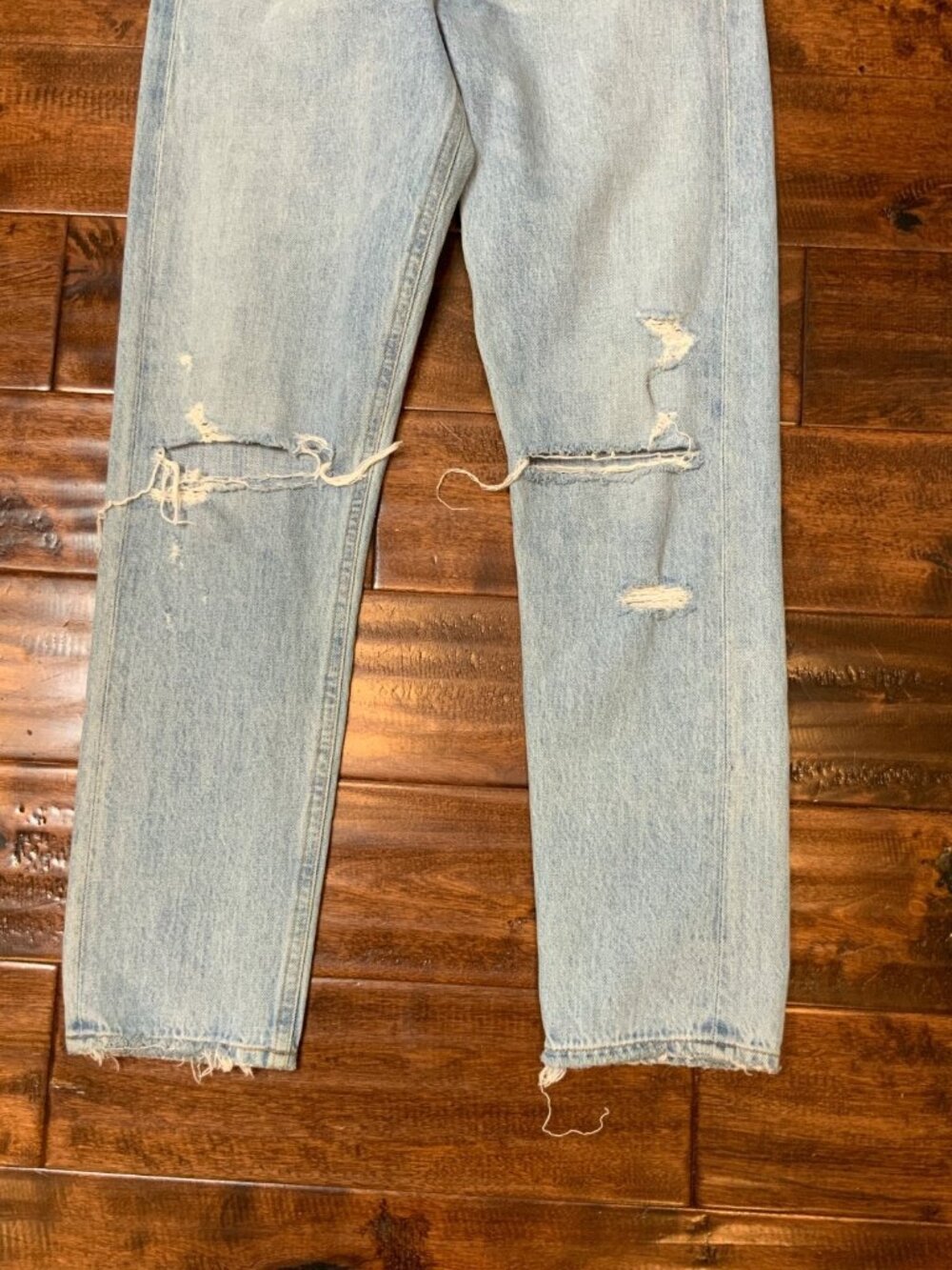 AGOLDE Light Wash Jamie High Rise Classic Distressed Blue Jeans, Size 25 - Picture 3 of 5